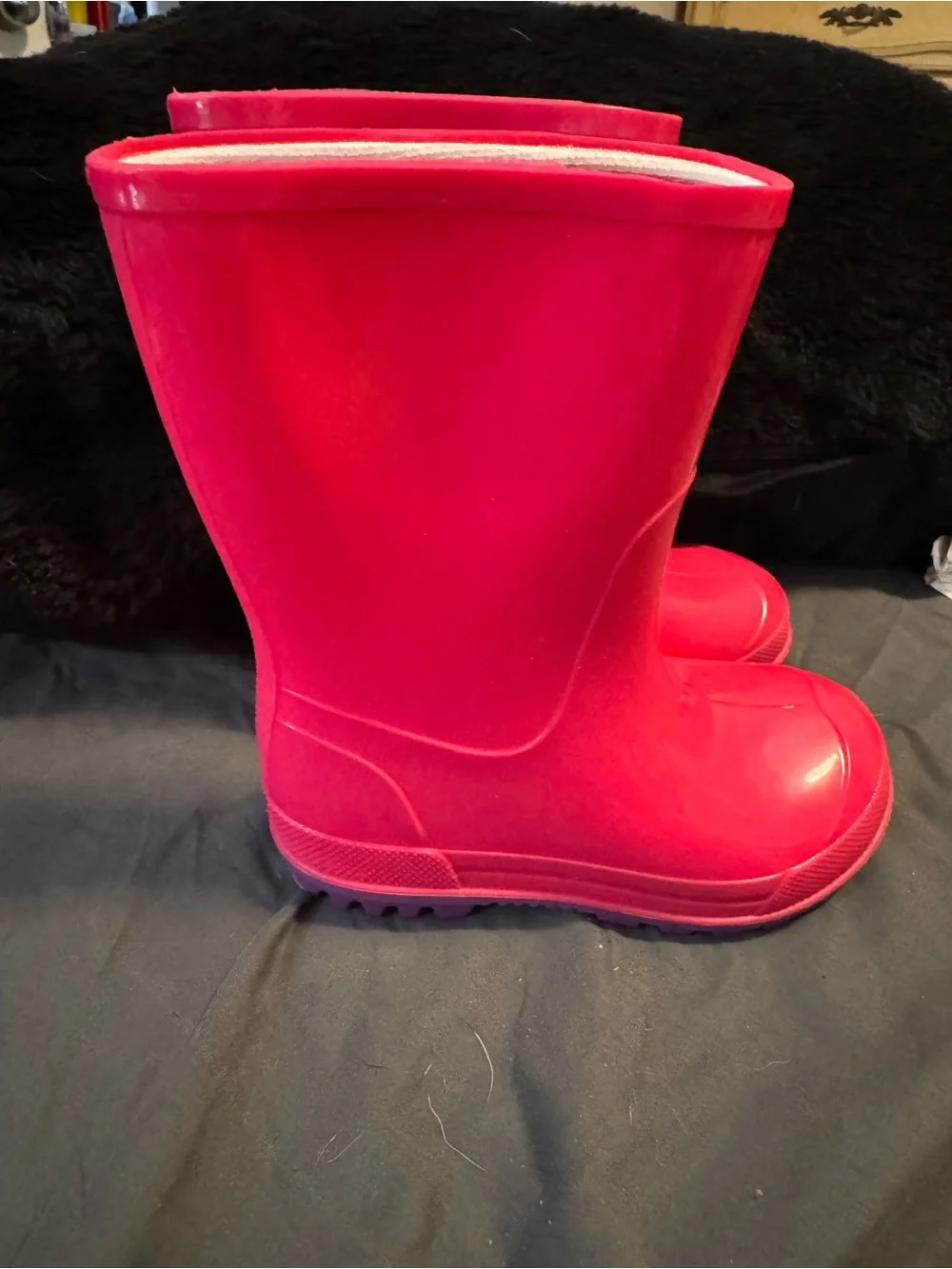 Bright Pink Kids Rain Boots